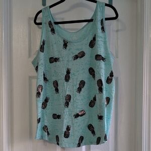 Lane Bryant Pineapple Print Tank Top - Light Blue